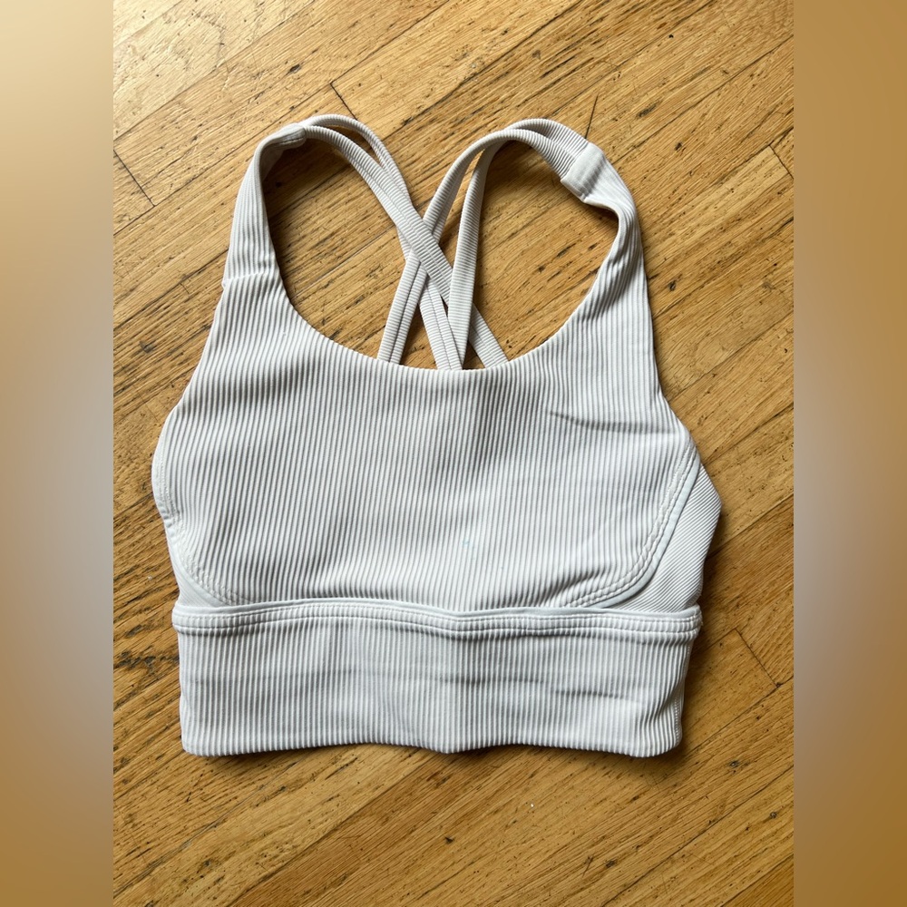 Lululemon Women's Ribbed White Sports Bra